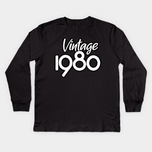 Vintage 1980 Kids Long Sleeve T-Shirt